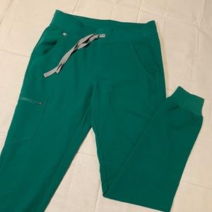 FIGS Zamora Jogger Scrub Pants Hunter Green SMALL TALL